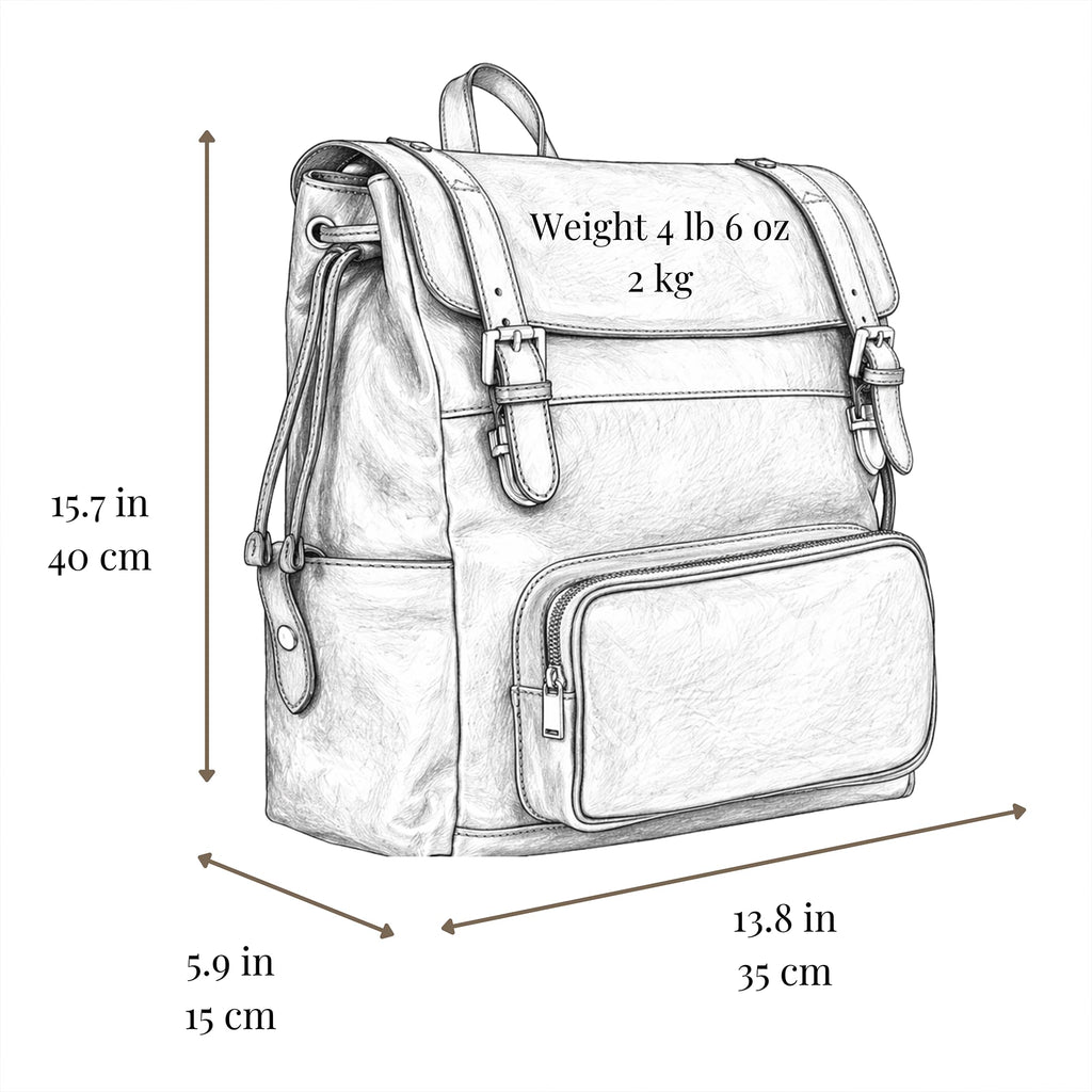 Time Resistance Leather Backpack - Full Grain Real Leather Travel Bag and Carry-On Rucksack (Black)