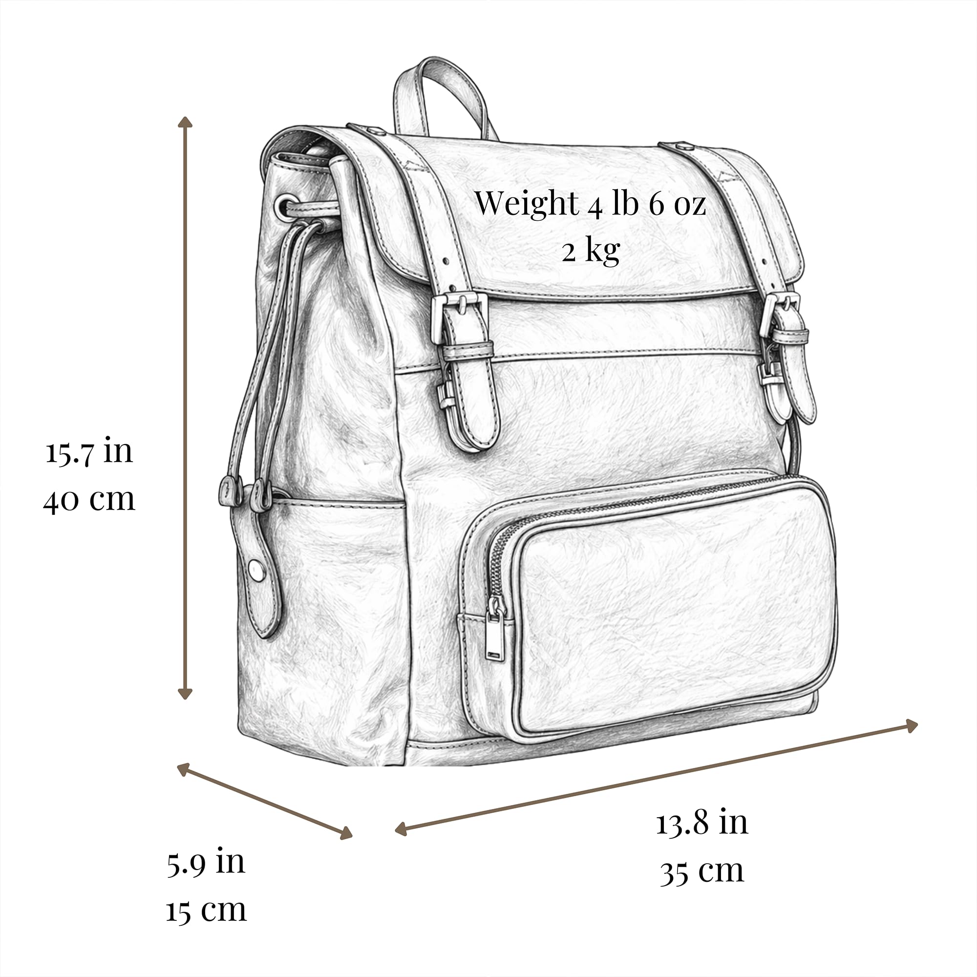 Time Resistance Leather Backpack - Full Grain Real Leather Travel Bag and Carry-On Rucksack (Black)