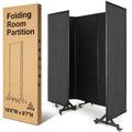 Strongbird Room Partition,Folding Privacy Divider,Office Partition Dividers,Office Dividers Wall, 10'6"W x 6'7"H,Grey