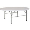 Flash Furniture Stonewall 6' Round Plastic Folding Event Table with Carrying Handle, Bi-Fold Banquet Table for Indoor/Outdoor Events, White