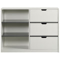 Acme Ratana 3-Drawer Contemporary Wood Cabinet in White/Gray