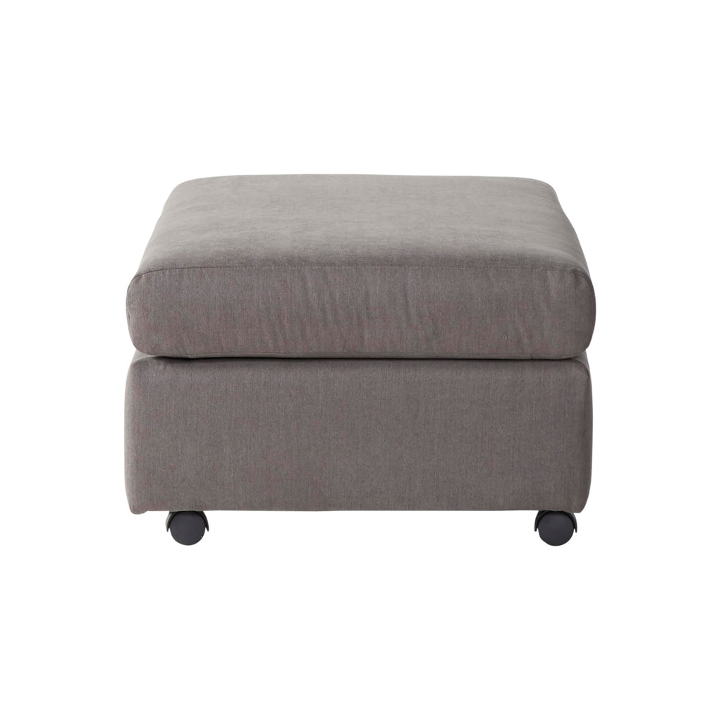 Roundhill Furniture Enda Oversized Living Room Pillow Back Cuddler Arm Chair with Ottoman, Carbon Gray