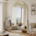 Suidia 86"x46" Arched Full Length Mirror with Stand, Full Body Mirror with Aluminum Frame, Freestanding/Leaning/Wall-Mounted, Floor Mirrors for Bedroom, Living Room, Entryway, Dressing Room, Gold