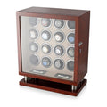 Watch Winder for 16 Automatic Watches with LED Backlight and LCD Touchscreen Control (Dark Burl + Beige)