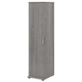 Bush Business Furniture Universal Narrow Linen Tower with Door and Shelves in Platinum Gray