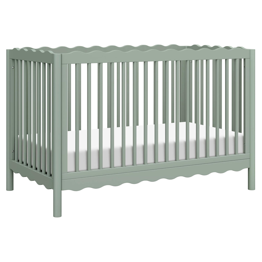 Babyletto Swell 4-in-1 Convertible Crib with Toddler Bed Conversion Kit in Light Sage, Greenguard Gold Certified, Made of 100% Solid Wood