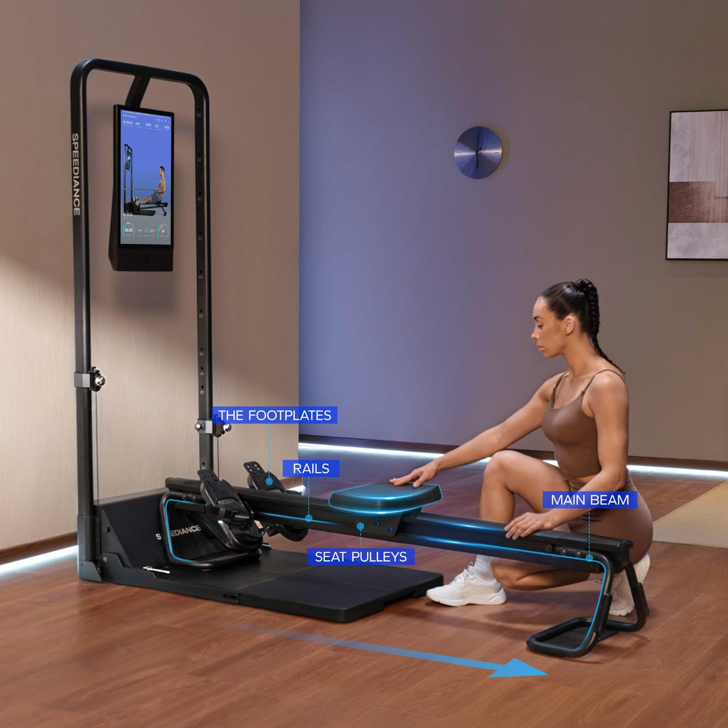 Speediance AeroRow Rowing Bench, Next Generation of Rowing Machines, Rower Attachment for Gym Monster, Home Work Out Rowing Machine, Adjustable Resistance Levels, Rowing Machine