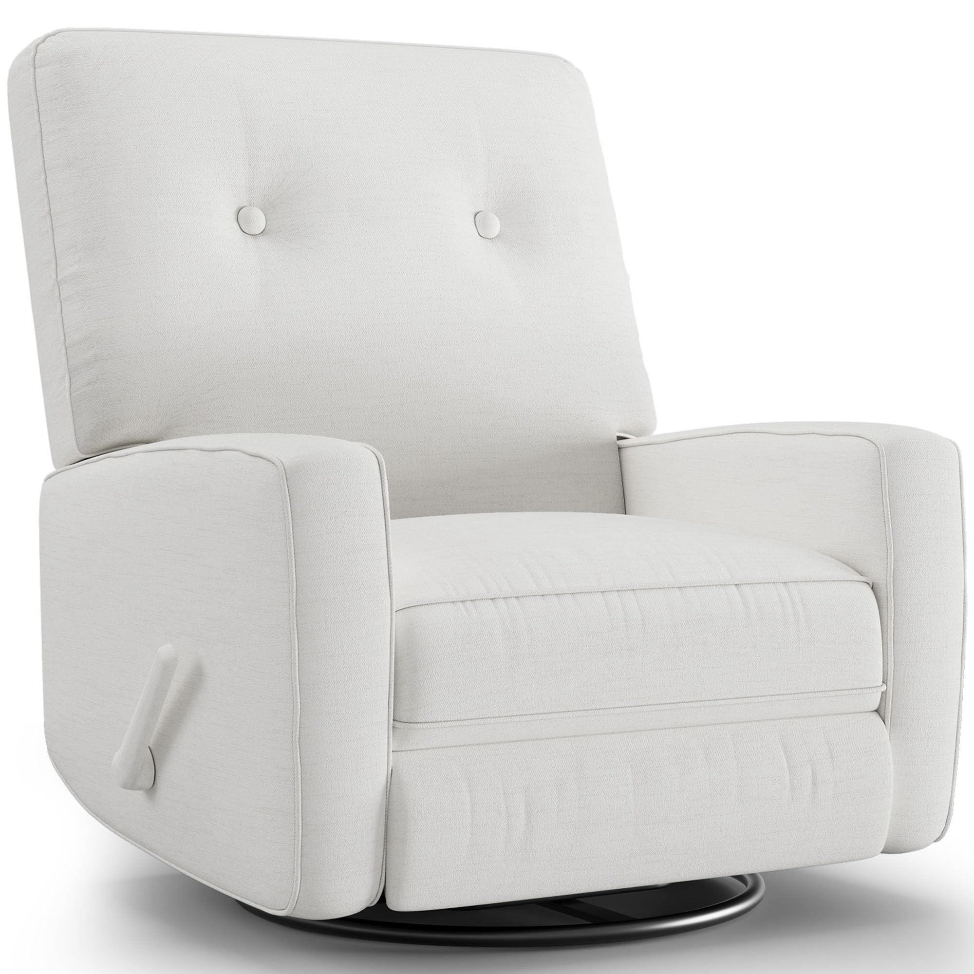 Garvee Nursery Recliner Chair, 360° Swivel Rocking Glider Chair for Adults with Adjustable Backrest & Footrest, Cozy Linen Upholstered Armchair for Living Rooms, Bedrooms, Apartments, Beige