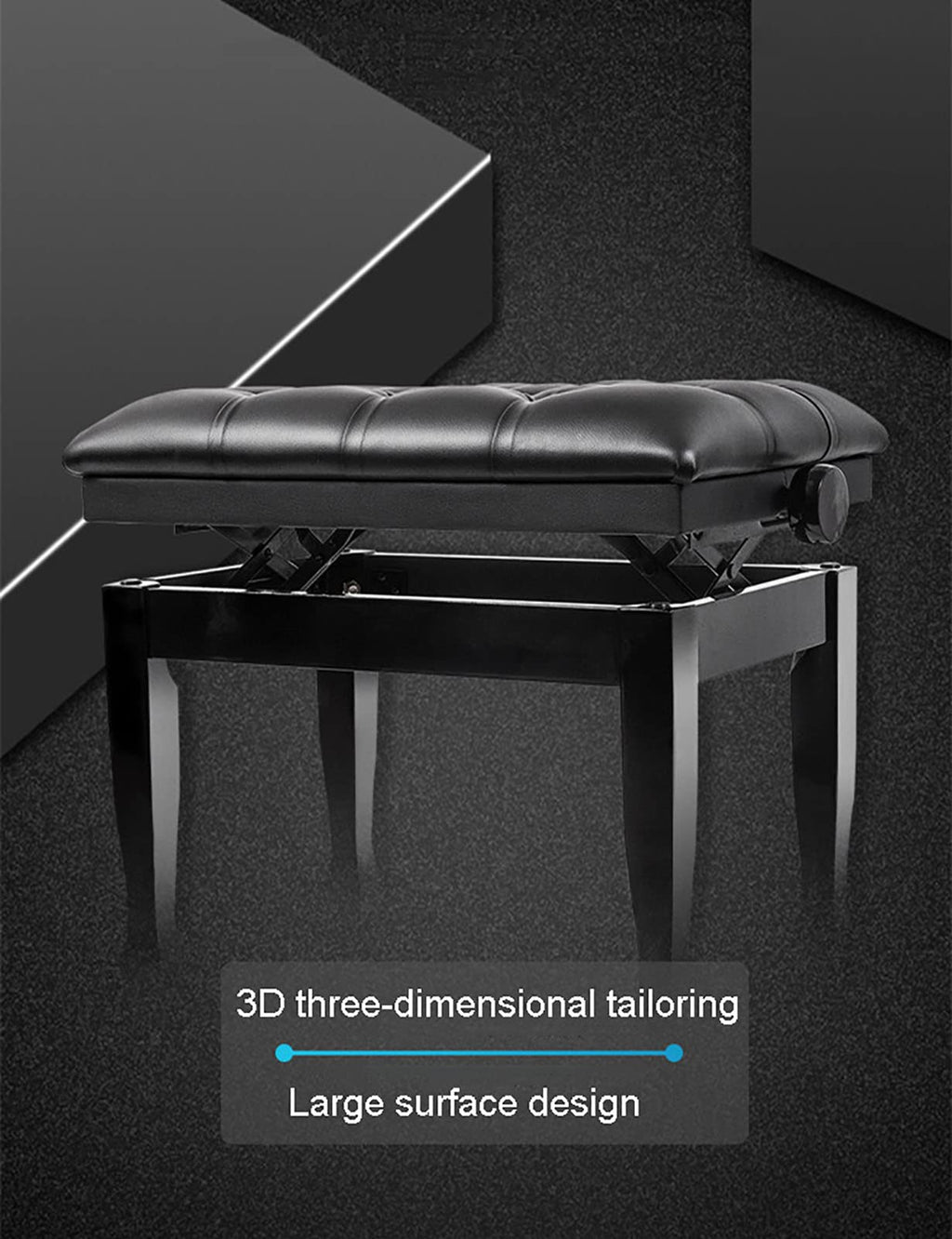 GAZOGJ Piano Stool,Dressing Table StoolGenuine Leather Keyboard Bench Piano Stool,Height Adjustable Piano Bench with Storage Compartment,58 x 41 x 48-58CM,Mahogany