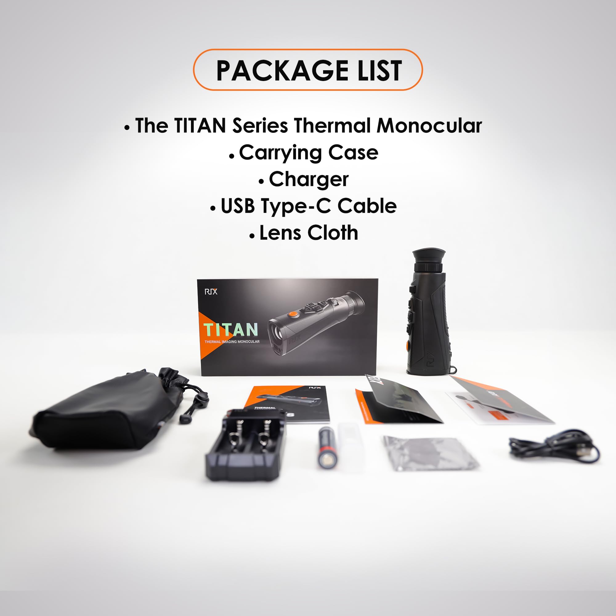 RIX Titan-T3 Thermal Monocular LRF 25mm 384x288 Thermal Imaging Monocular with Laser Rangefinder (50 Hz) 1920×1080 OLED Display Ideal for Night Hunting, Safety Level-Class I, Power Output＜1mW