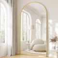 WISSMIELS Large Full Length Mirror, 36"x80" Arched Floor Mirror Full Length with Stand, Room Decor Big Full Body Mirror with HD Tempered Glass Aluminum Frame for Bedroom Living Room, Gold