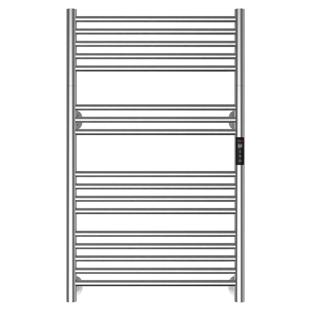 Caldayx High-Density Foldable Heated Towel Rack, Smart Dual-Zone App/Voice Control Towel Warmer Rack, GFCI Plug-in/Hardwired, Wall-Mount, Drill-Free Install, Brushed, CA3-900X550-Ultra-S