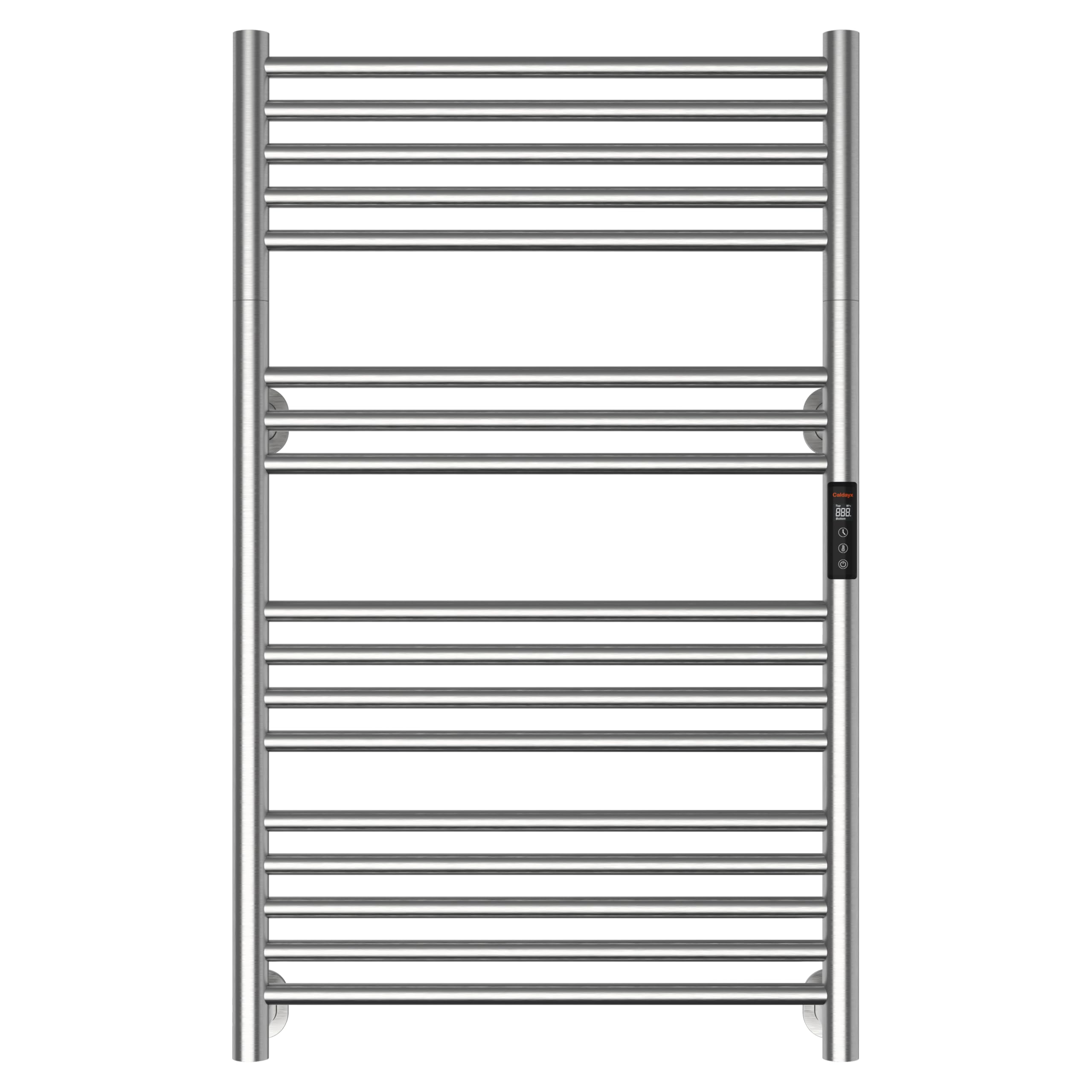 Caldayx High-Density Foldable Heated Towel Rack, Smart Dual-Zone App/Voice Control Towel Warmer Rack, GFCI Plug-in/Hardwired, Wall-Mount, Drill-Free Install, Brushed, CA3-900X550-Ultra-S