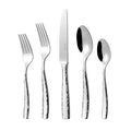 Luciella Ponza Flatware Set for 8, 45-Piece Stainless Steel Silverware Set with Serving Utensils, Timeless Hammered Design, Rust-Resistant, Mirror Polished & Dishwasher Safe, Mothers Day Gifts
