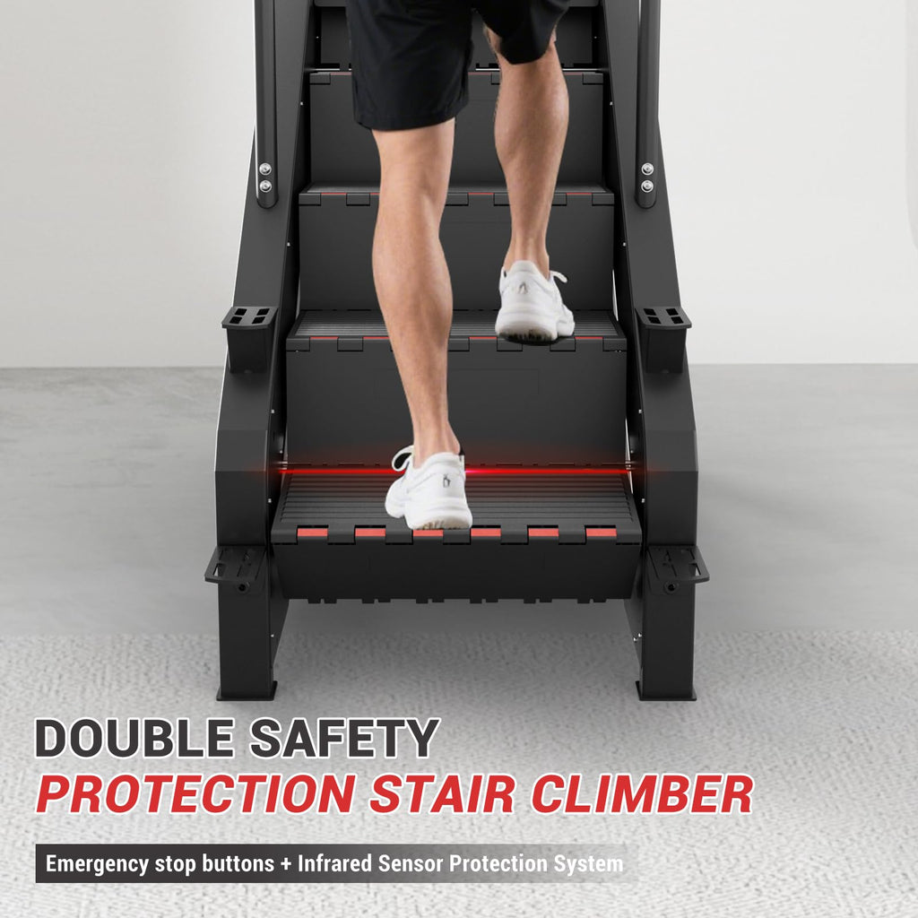 Stepper Machine, GMWD Stair Climber with LED Screen, Commercial Grade Stair Stepper Exercise Machine with 15 Resistance Levels, 441LBS, 24-164 Steps/Minute, Black