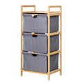 OPPWONG Laundry Basket Organizer, 3 Tier Pull Out Hamper Sorter, Freestanding Clothes Towel Storage Cabinet with Top Shelf Fabric Drawers Unit, Ideal for Small Space, Bathroom & Bedroom (Grey)