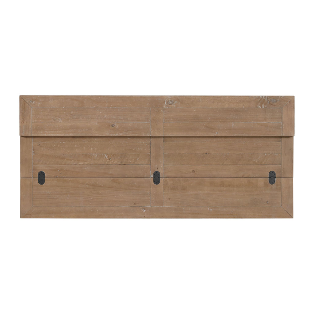 Martin Svensson Home Napa Solid Wood Pedestal Flip-Top Sofa Console Table, White and Driftwood, 60 inches x 18 inches x 30 inches