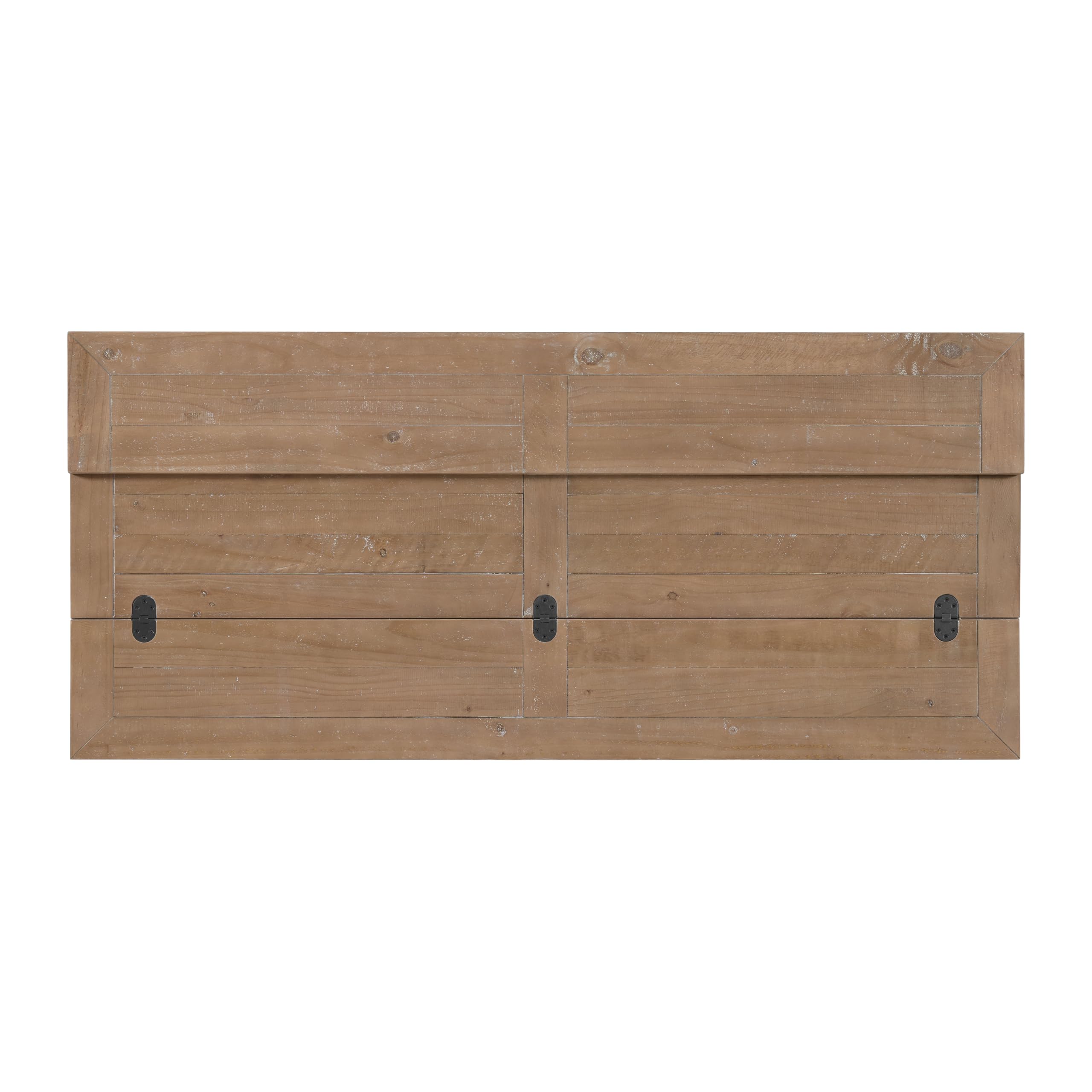 Martin Svensson Home Napa Solid Wood Pedestal Flip-Top Sofa Console Table, White and Driftwood, 60 inches x 18 inches x 30 inches