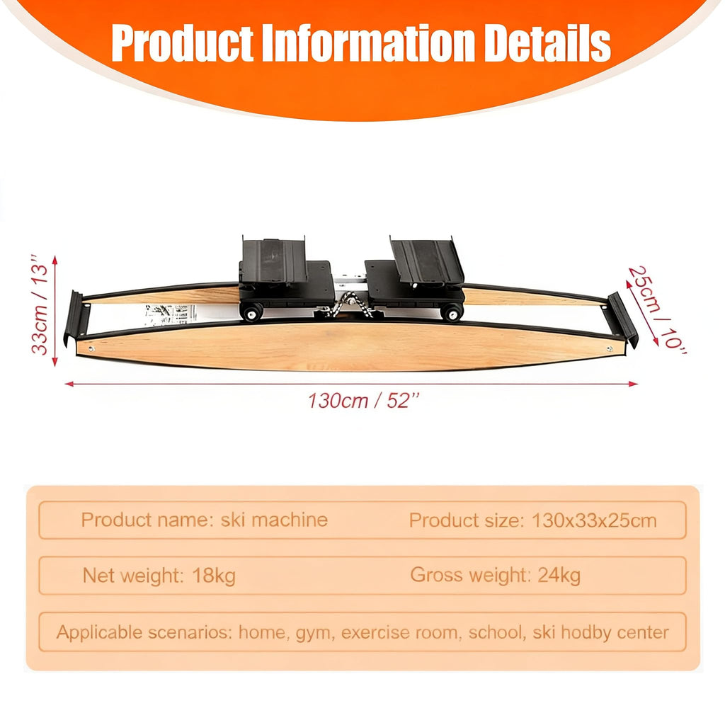 DIUNAOZI New Ski Trainer, Ski Simulator Machine for Full Body,3D Cross Trainer, Strength and Balance Training Tool Set, Noiseless Ski Exercise Machine for Skiing Beginners, Home Use