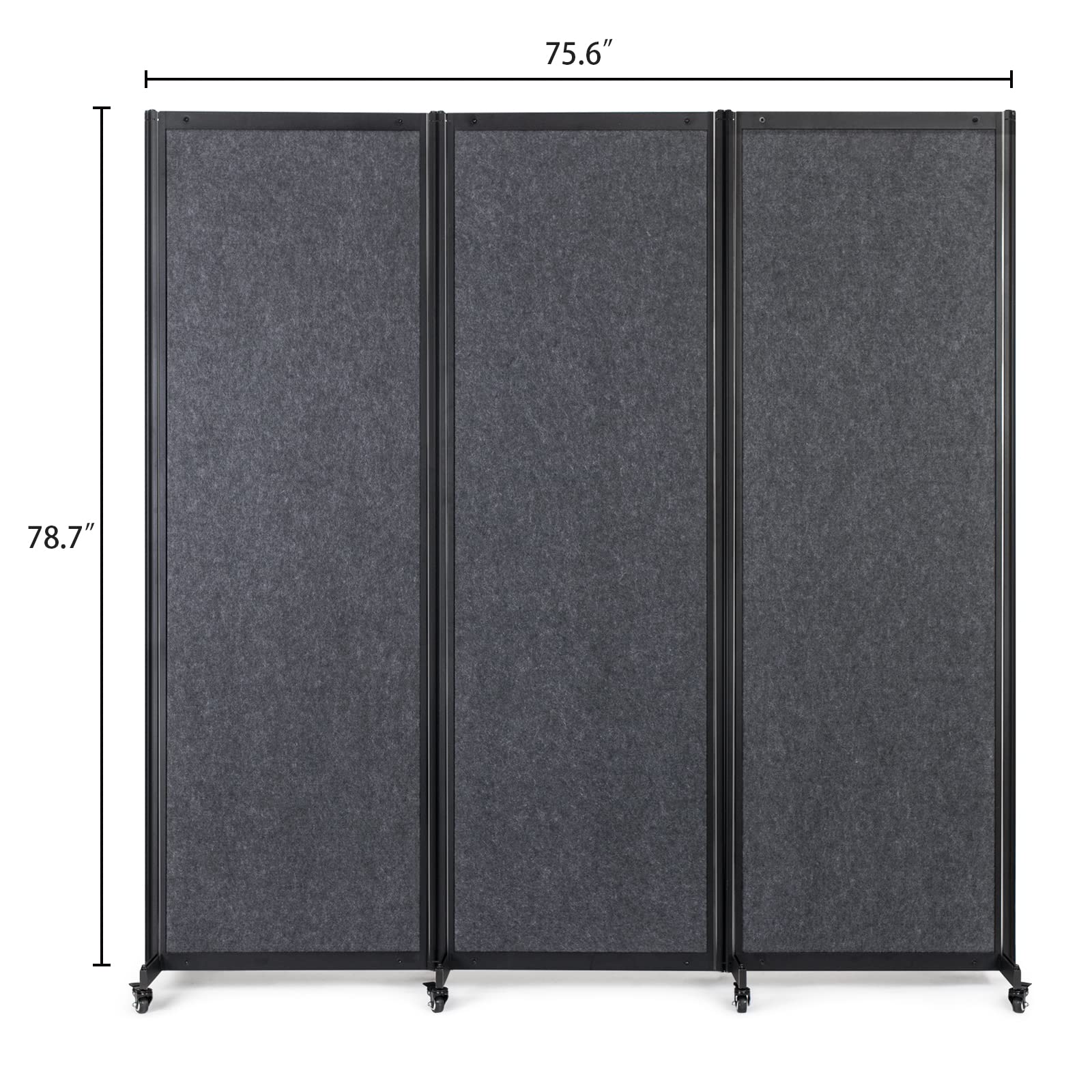 Strongbird Room Partition,Office Divider,Portable Commercial Screen Dividers,Privacy Partition Separator,Classroom School Dividers,6'4"W x 6'7"H,3 Panel,Grey