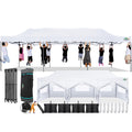 COBIZI 10x30 Pop Up Canopy with 8 Sidewall,Heavy Duty UPF 50+ All Season Wind Waterproof Commercial Outdoor Wedding Party Tents for Parties Canopy Gazebo with Roller Bag(10 x 30 ft White)