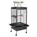 64.4" Tall Large Bird Cage, Metal Parrot Cage with Play Top, Rolling Stand & Bowls - Bird Aviary for Parrots, Conures, Cockatiels, Parakeets, Indoor Outdoor Aviary for Outside Porch Yard Garden