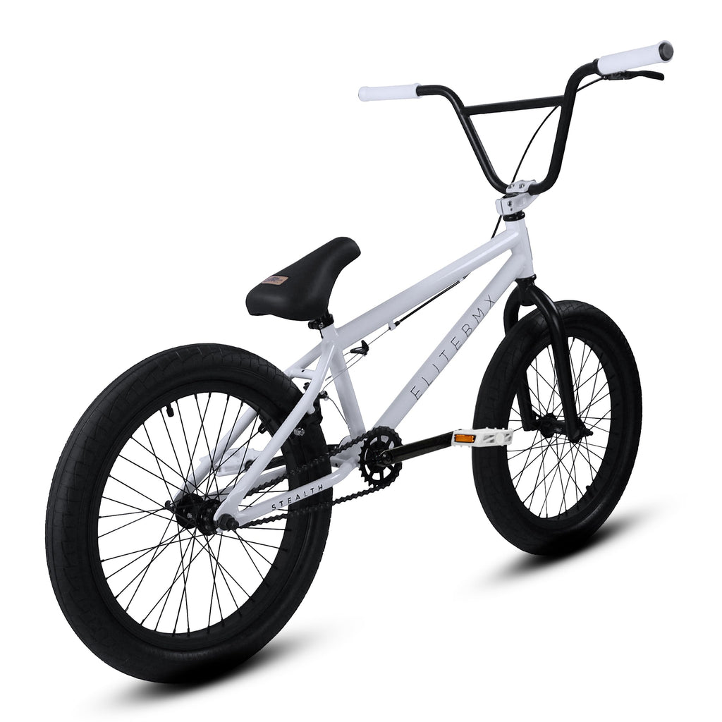 Elite BMX Freestyle Bike, Durable Steel Frame, Available in 16", 18", and 20" Sizes. New Sizes 26" and 29" BMX Bicycles. (White, 20")
