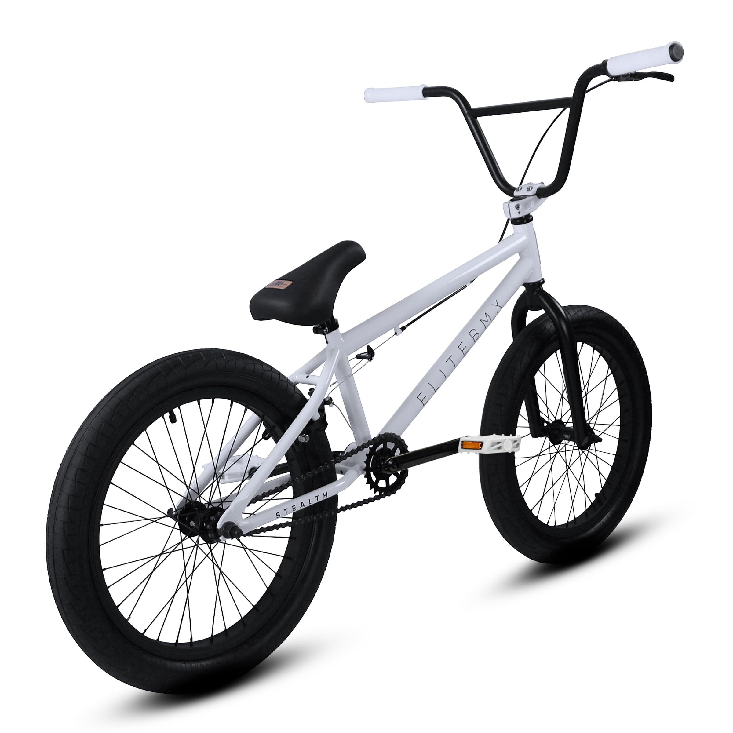 Elite BMX Freestyle Bike, Durable Steel Frame, Available in 16", 18", and 20" Sizes. New Sizes 26" and 29" BMX Bicycles. (White, 20")