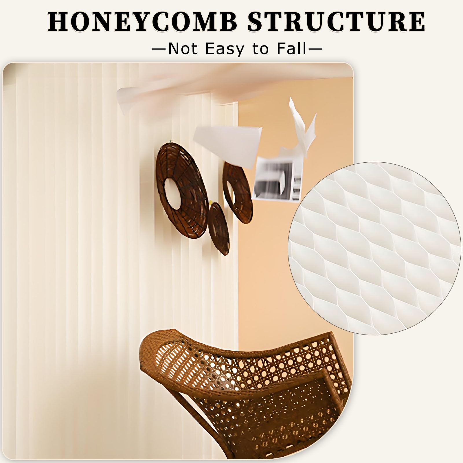 Paper Room Divider, Portable Room Dividers and Folding Privacy Screens, Divider for Room Separation, for Dorm Studio Office