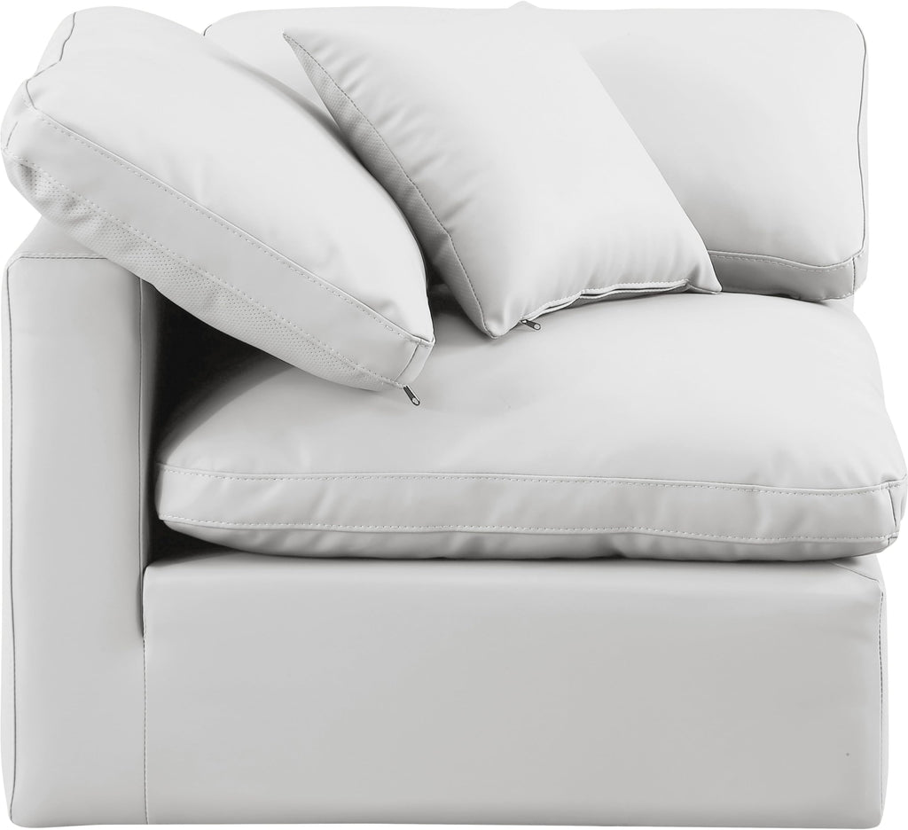 Meridian Furniture Indulge Vegan Leather Corner Chair in Cream