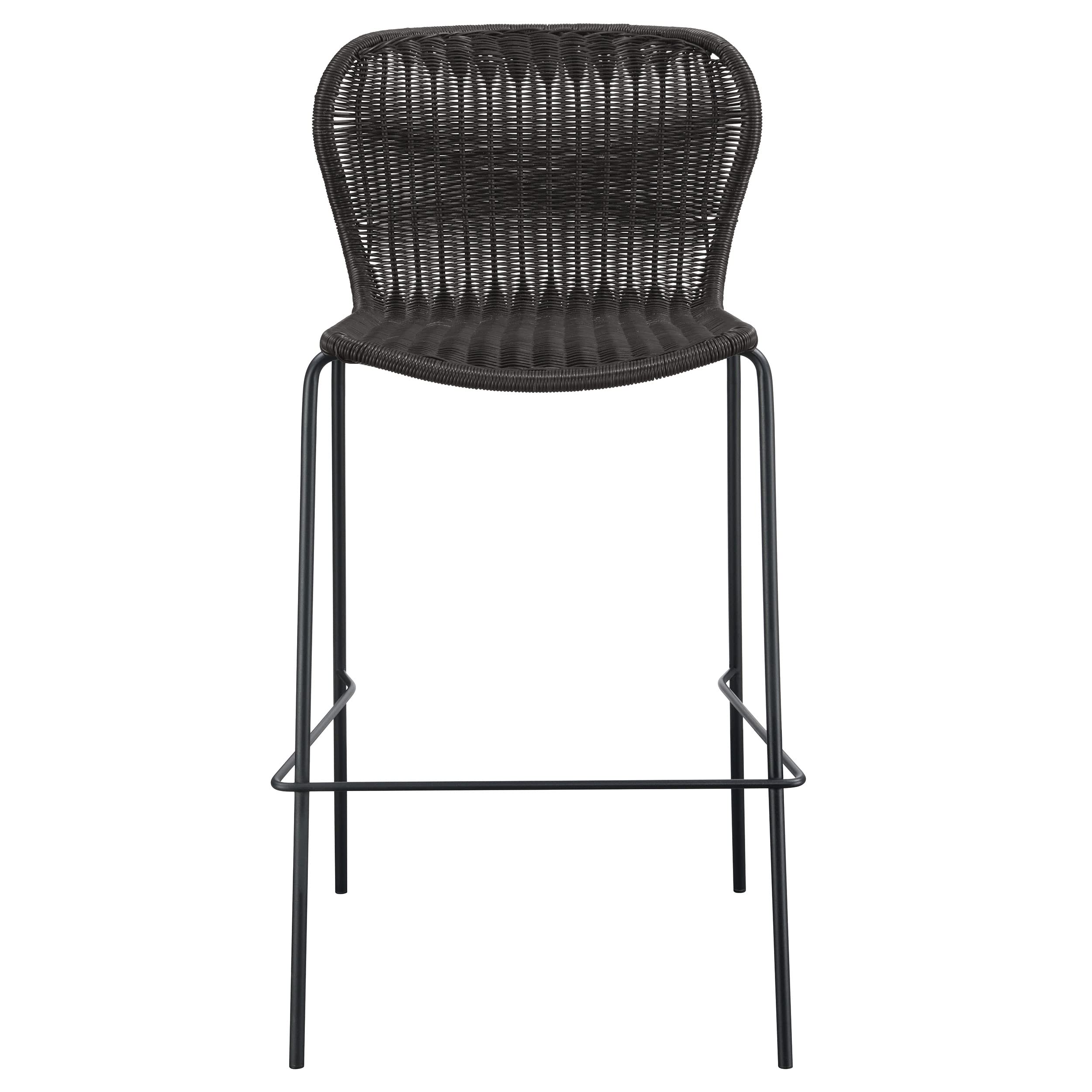 Coaster Home Furnishings Mckinley Faux Rattan Metal Bar Chair Brown (Set of 2)