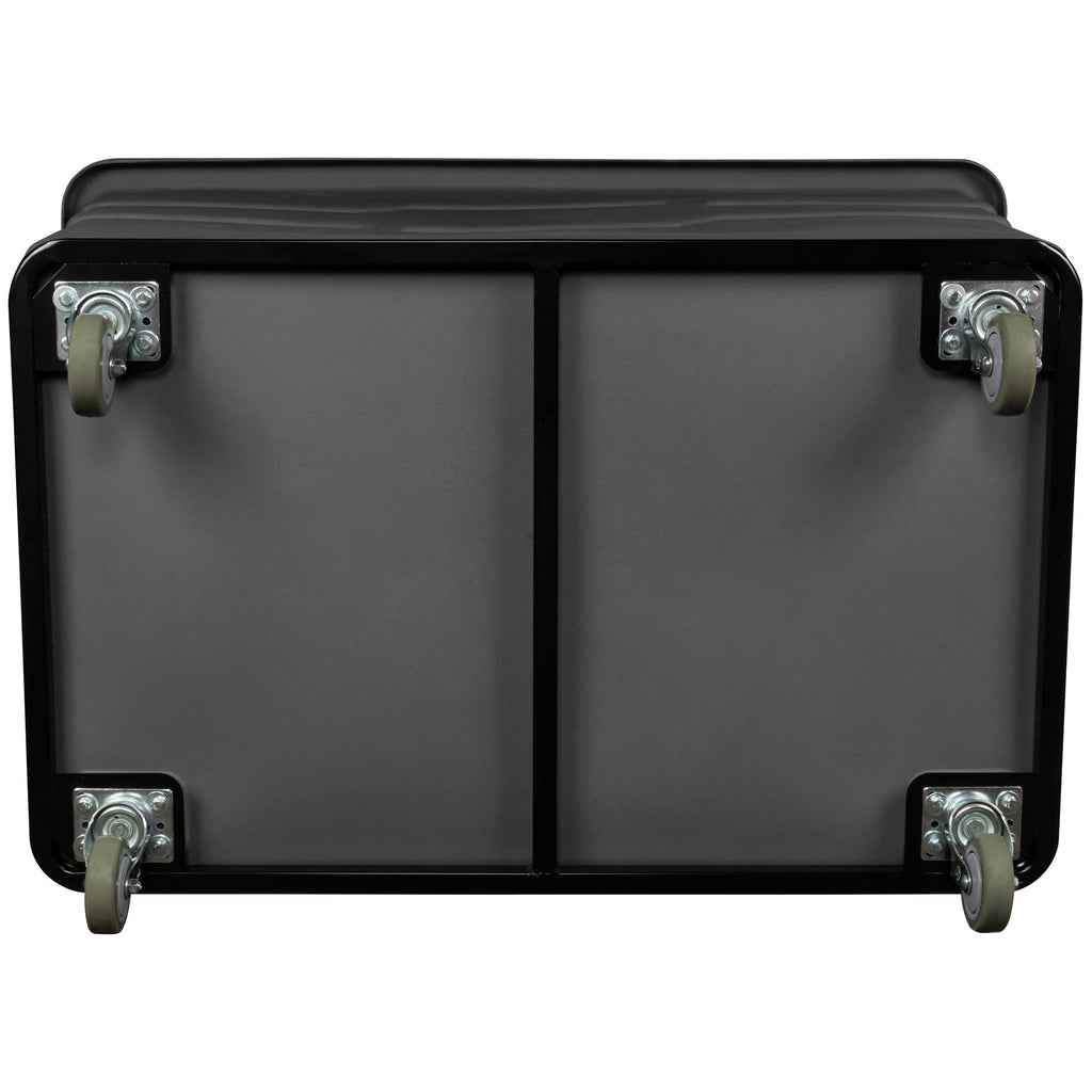 ReadySpace Commercial 20 Bushel Utility Cart with Steel Base, Poly Box Basket Truck, Laundry Cart, and Rolling Trash Bin, 51.5-Inch x 35.5-Inch x 36-Inch, 1000 Pound Weight Capacity, Gray
