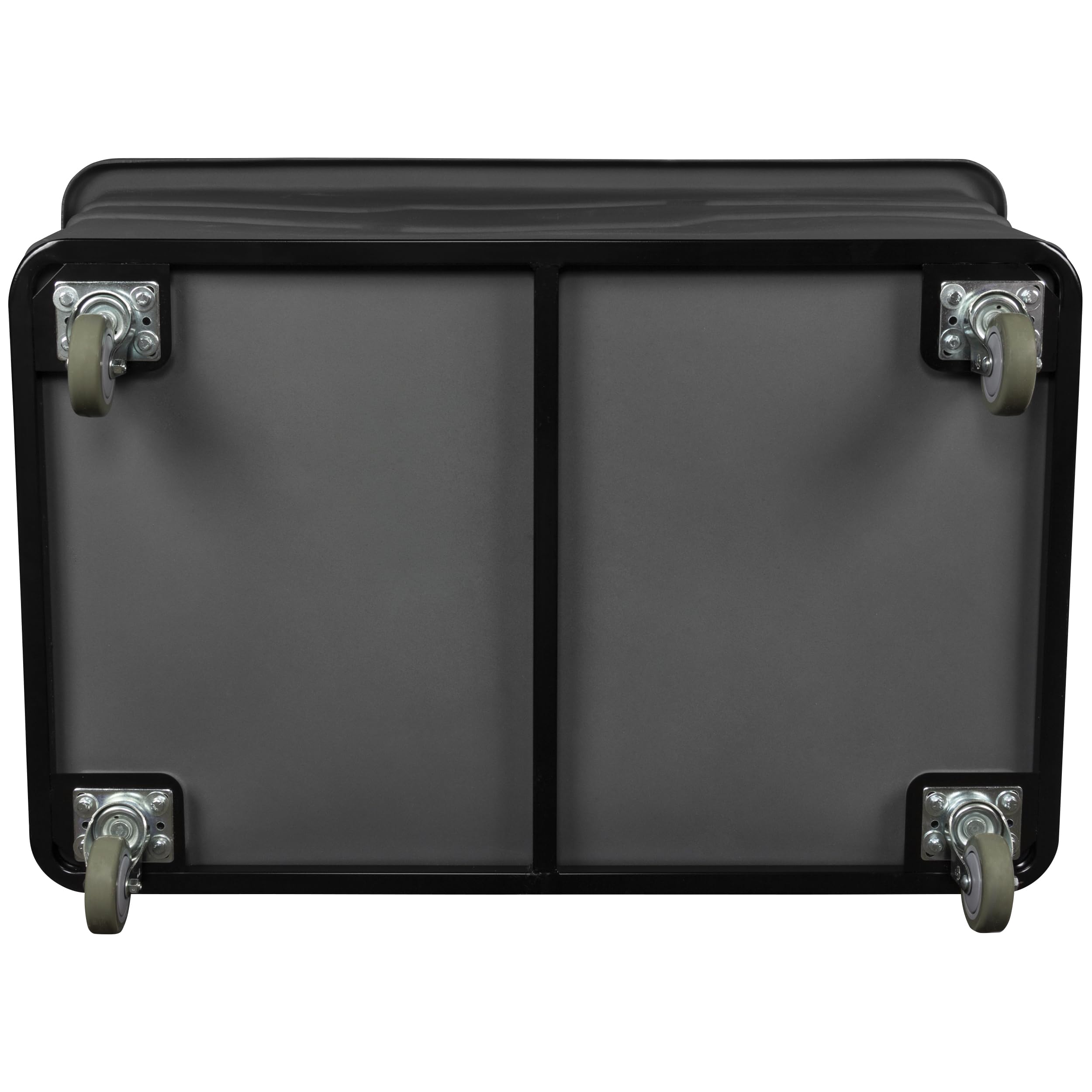 ReadySpace Commercial 20 Bushel Utility Cart with Steel Base, Poly Box Basket Truck, Laundry Cart, and Rolling Trash Bin, 51.5-Inch x 35.5-Inch x 36-Inch, 1000 Pound Weight Capacity, Gray