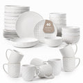 40-Piece Ceramic Dinnerware Set with Pasta Bowls & Mugs, Service for 8 – Complete Dining Set for Entertaining, Scratch-Resistant & Long-Lasting