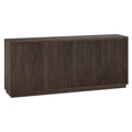 Henn&Hart 68" Fluted Sideboard Buffet Cabinet, Modern Ribbed Wooden Credenza with 4 Doors, Adjustable Shelves, and Cable Management Cut-Outs for Dining Room, Living Room or Entryway, Rich Brown