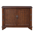 HMFULE 40" Sideboard Cabinet 2-Doors Solid Wood, Retro Buffet Cabinet with Storage Adjustable Shelf, Console Table Accent for Hallway, Living Room, Dining Room, Kitchen, Entry Way (Brown)
