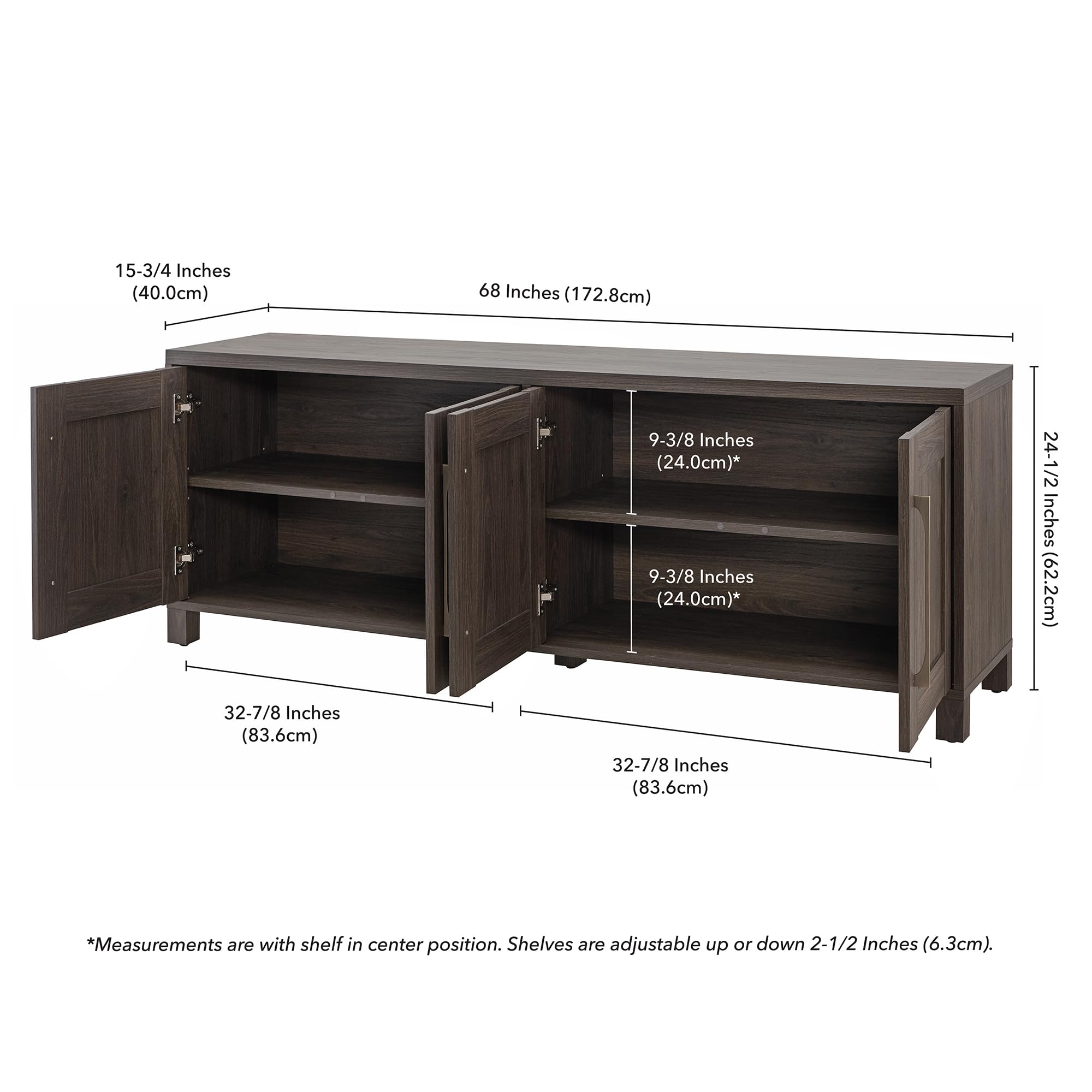 Henn&Hart Rectangular TV Stand for TV's up to 80" in Alder Brown, TV Stands for the Living Room