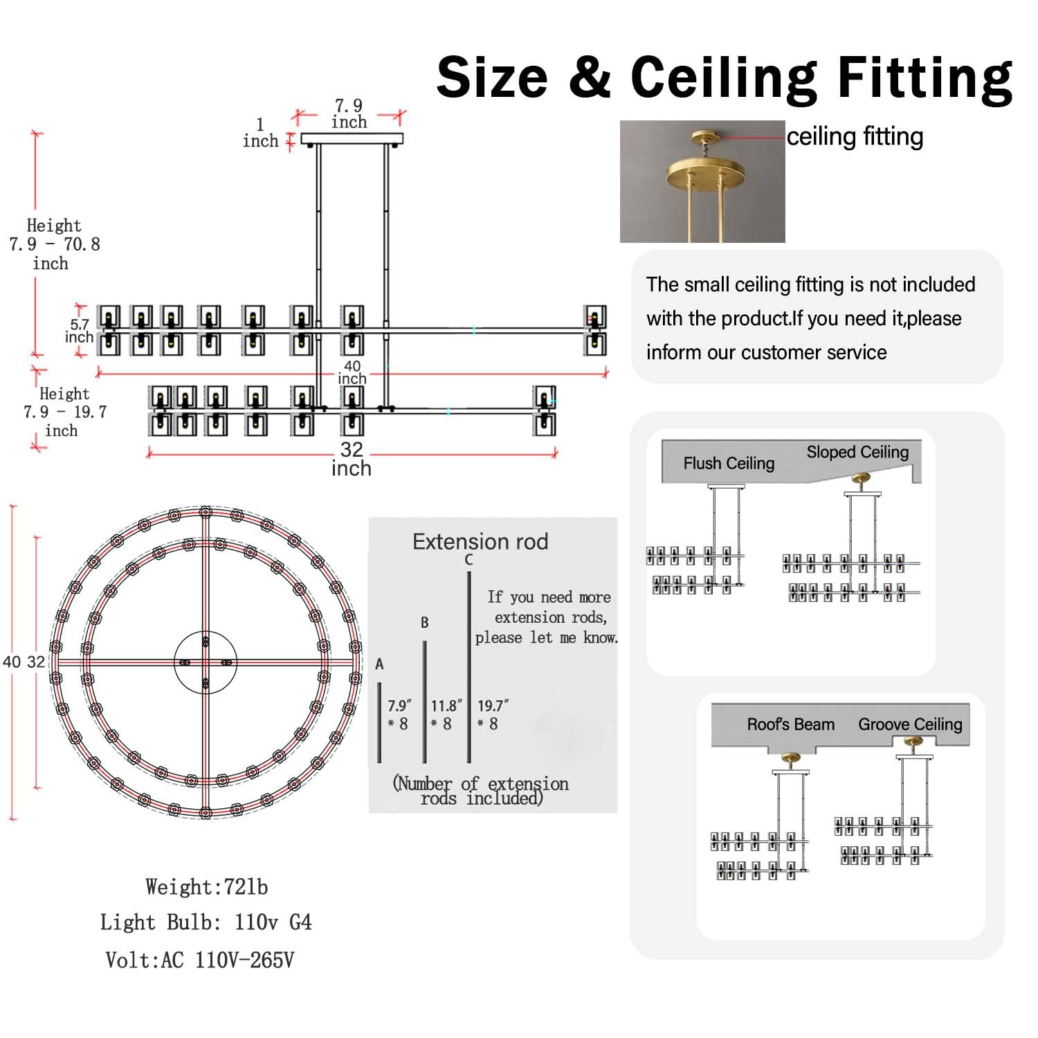 Shial Lighting D32''+D40'' Large Black Wagon Wheel Chandelier 72-Lights Black Round Chandeliers Glass Chandeliers for Dining Room,Living Room Vintage Chandelier
