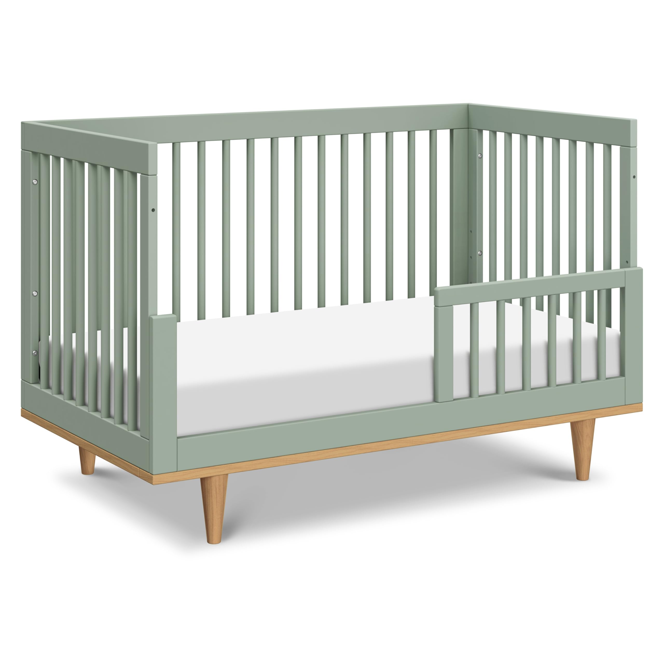 Davinci Marley 3-in-1 Baby Crib Convertible to Toddler Bed & Daybed - Easy to Assemble Wooden Crib - GREENGUARD Gold Certified - 4 Adjustable Heights - Conversion Kit Sold Separately, Light Sage