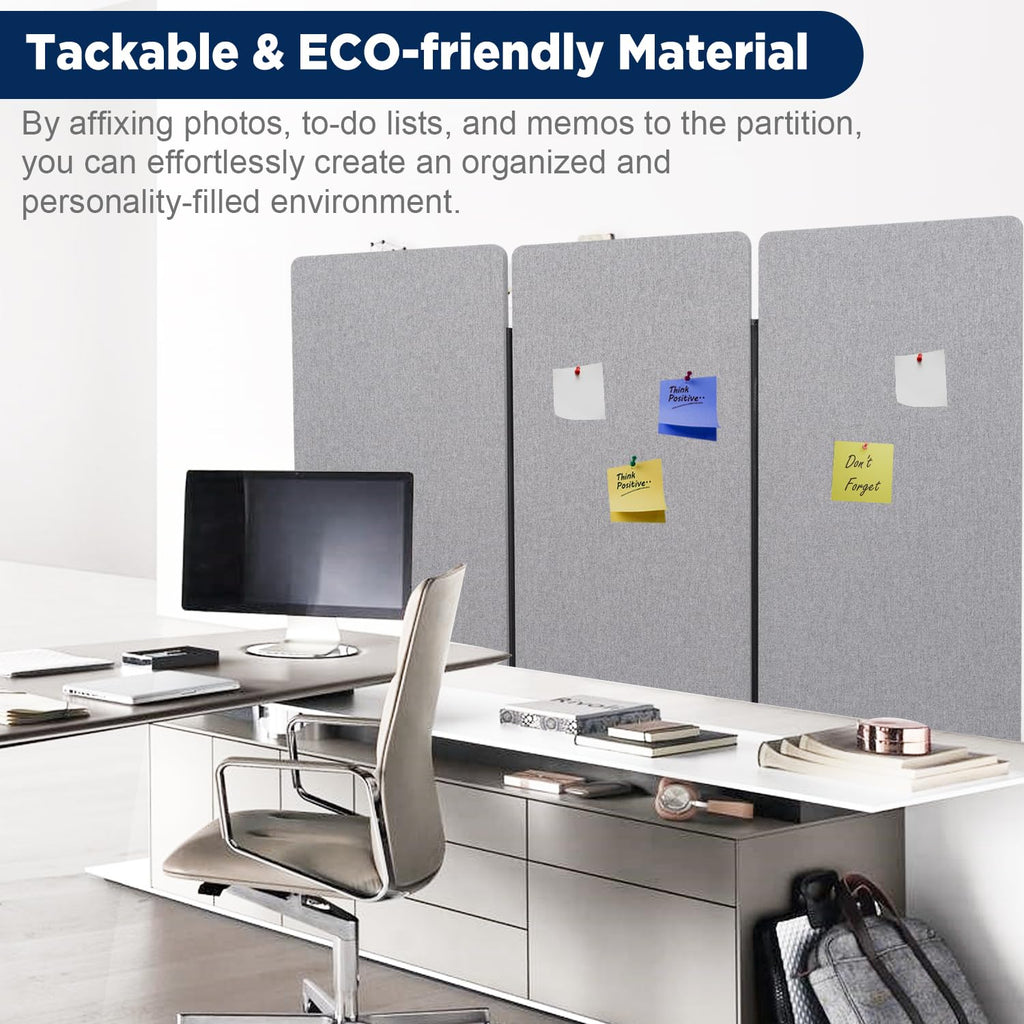 Room Divider Soundproof Privacy Panel with Wheels, 3 Panel Portable Office Wall Divider for Room Partition, Soundproof Partition Room Dividers Cubicle Wall Temporary Wall Space Separator for Office