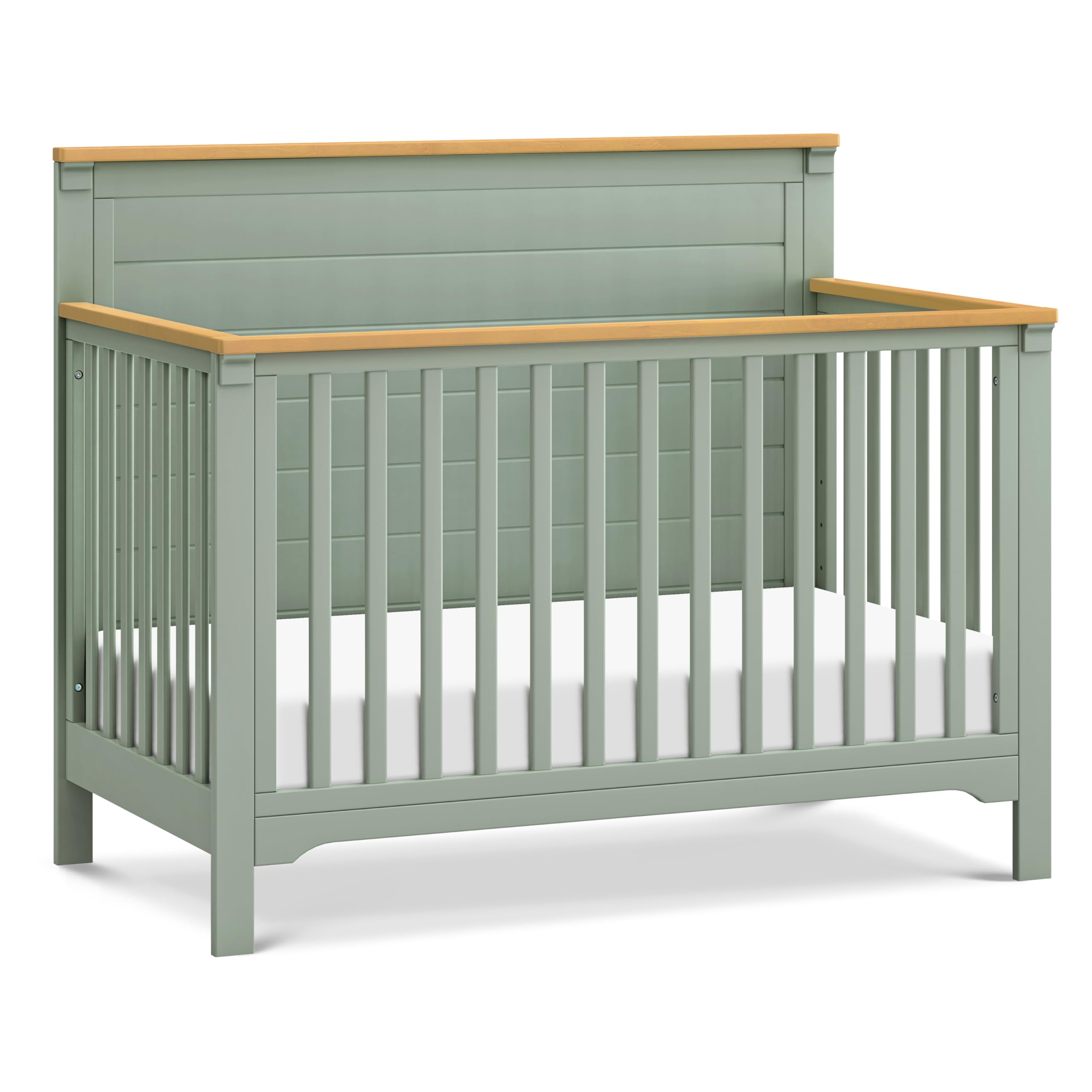 Davinci Shea 4-in-1 Convertible Crib in Light Sage and Honey, Greenguard Gold and FSC® Certified