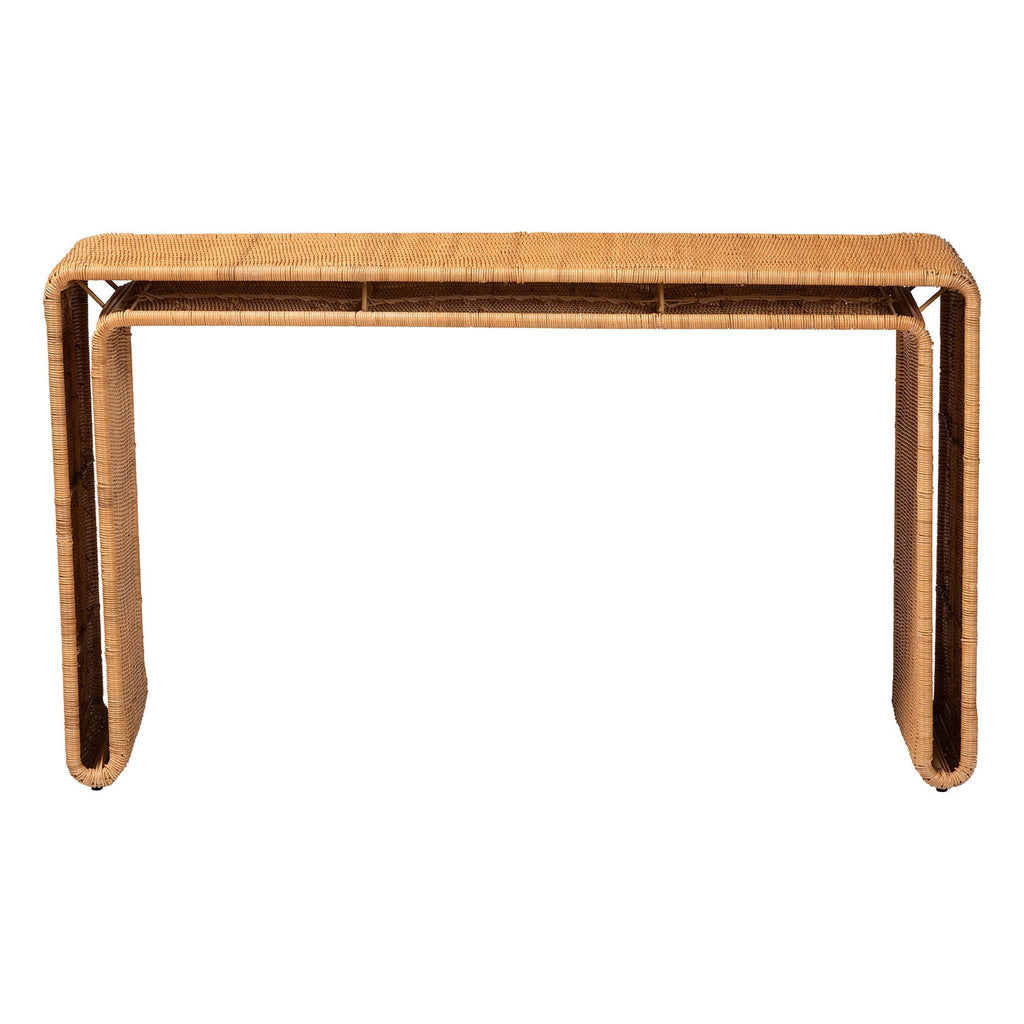 Bali & pari Nevada Rattan Console Table, Light Honey, 52-Inch, Fully Assembled