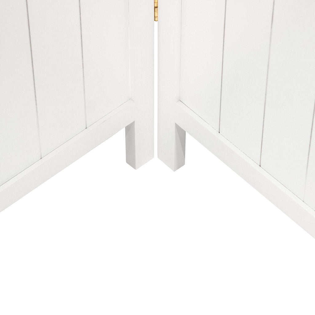 Red Lantern 6 ft. Tall Louvered Beadboard Room Divider White 4 Panel