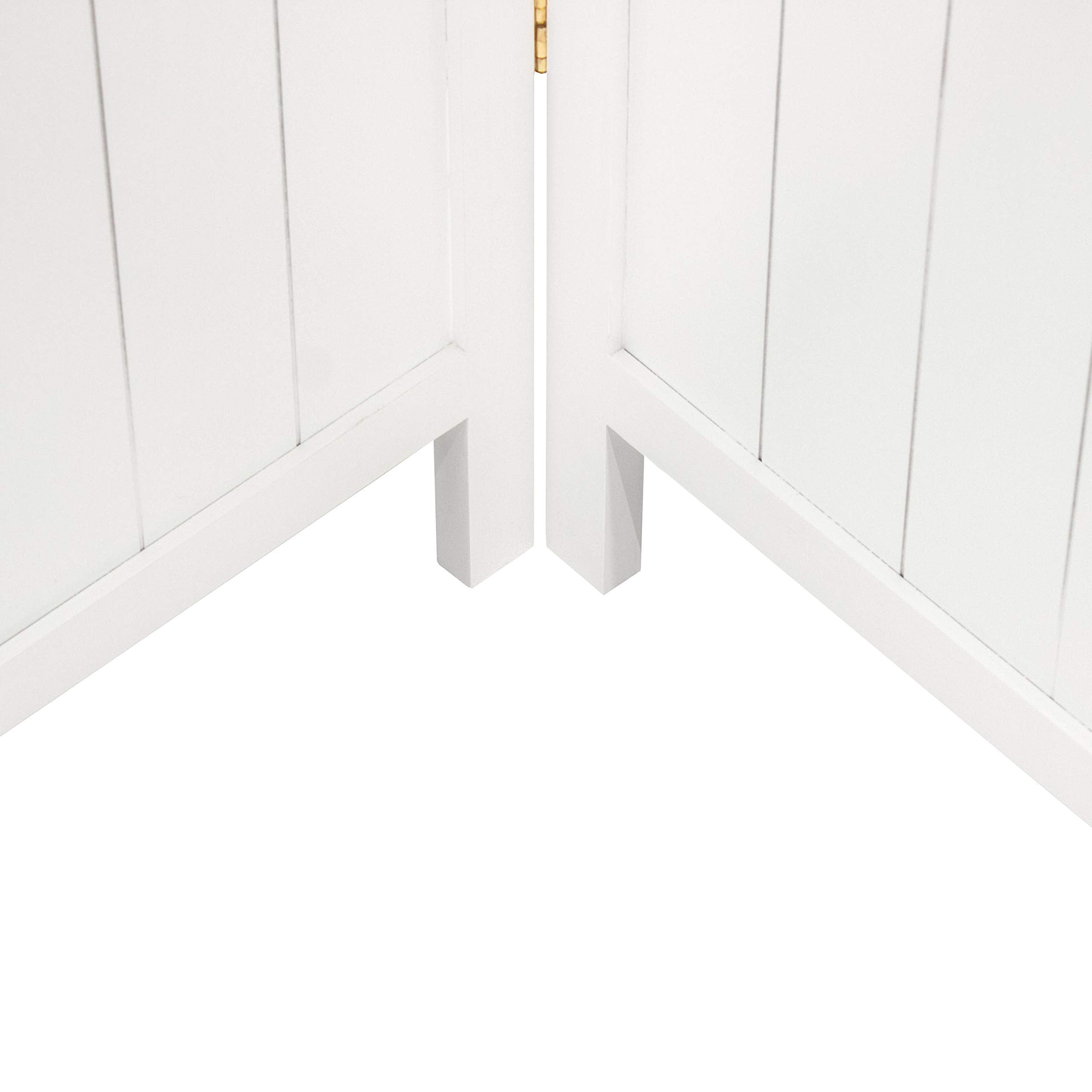 Red Lantern 6 ft. Tall Louvered Beadboard Room Divider White 4 Panel