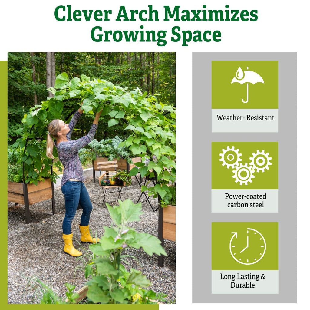 Gardener’s Supply Company Arch Trellis | Garden Arbor fits 2' x 8' Elevated Planter Boxes for Climbing Plants, Vegetables and Flowers | Decorative Outdoor Gardening Landscape