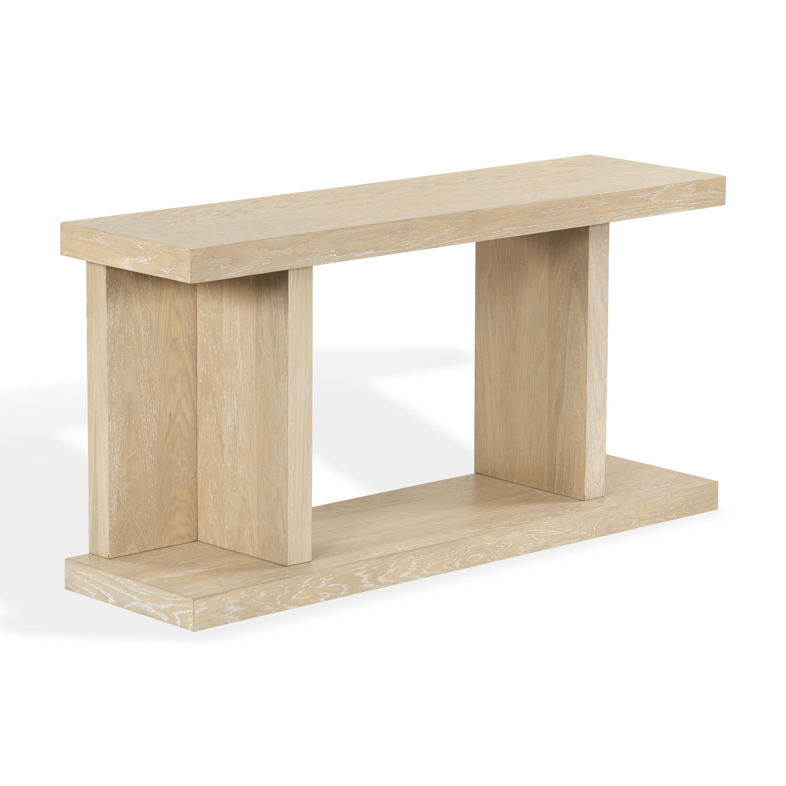 SAFAVIEH Couture Collection – Claramay Natural Cerused Oak Console Table, Modern Wood Entryway & Living Room Accent (SFV2223A)