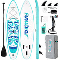 FunWater Inflatable 10'6×33"×6" Ultra-Light (17.6lbs) SUP for All Skill Levels Everything Included with Stand Up Paddle Board, Adj Floating Paddles, Pump, ISUP Travel Backpack, Leash,Waterproof Bag