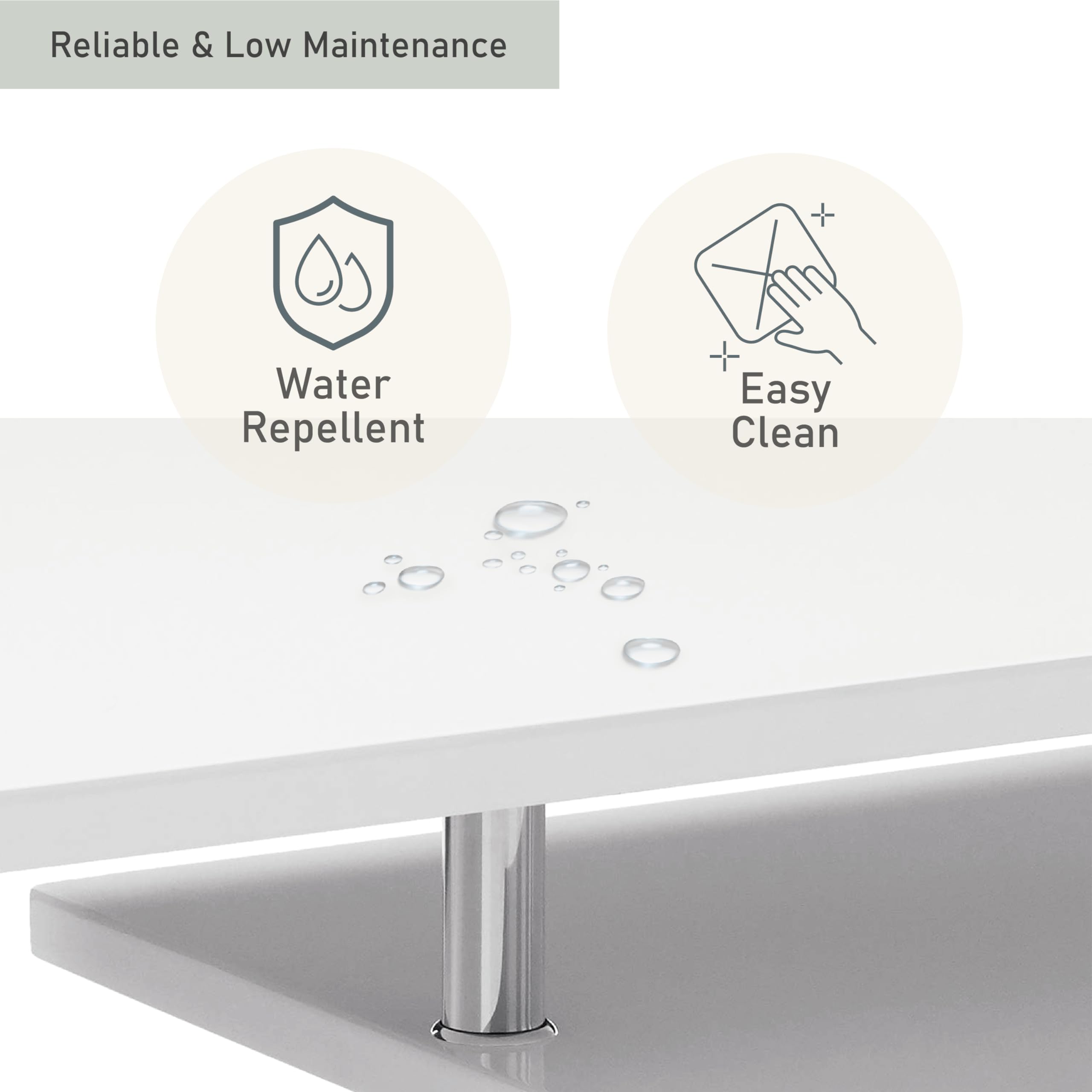 24/7 Shop At Home Vannie 47” Modern Rectangle Coffee Table, Contemporary Furniture, G-Shaped Open Shelf Storage For Living Room, Home Office, Bedroom, Gloss Coating, Round Edge, White