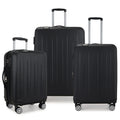 Elite Luggage Expandable Hardside Spinner Luggage,TSA Lock, Black, 3-Piece