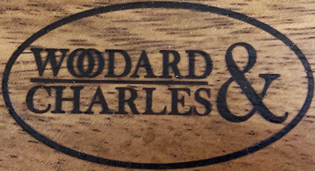 6 Acacia Wood Serving Boards with Stand, Perfect for Serving, Sushi, Cheese, Hors d'oeuvre, Charcuterie, Sandwiches by Woodard & Charles, 7 Piece Set, 9 1/2" x 6 1/2" ★★PACK OF 10★★